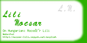 lili mocsar business card